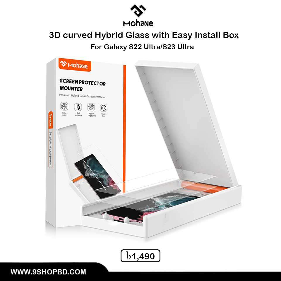 Mohave 3D Curved Screen Protector with Easy Install Box for Samsung Galaxy S22 Ultra S23 Ultra S24 Ultra