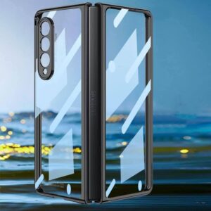 GKK Electroplating PC Camera Protection Case With Front Tempered Glass Film For Samsung Galaxy Z Fold 4