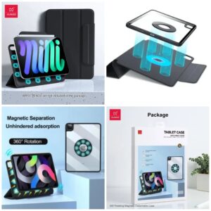 Xundd 360° Rotating Magnetic Datachble Case for iPad