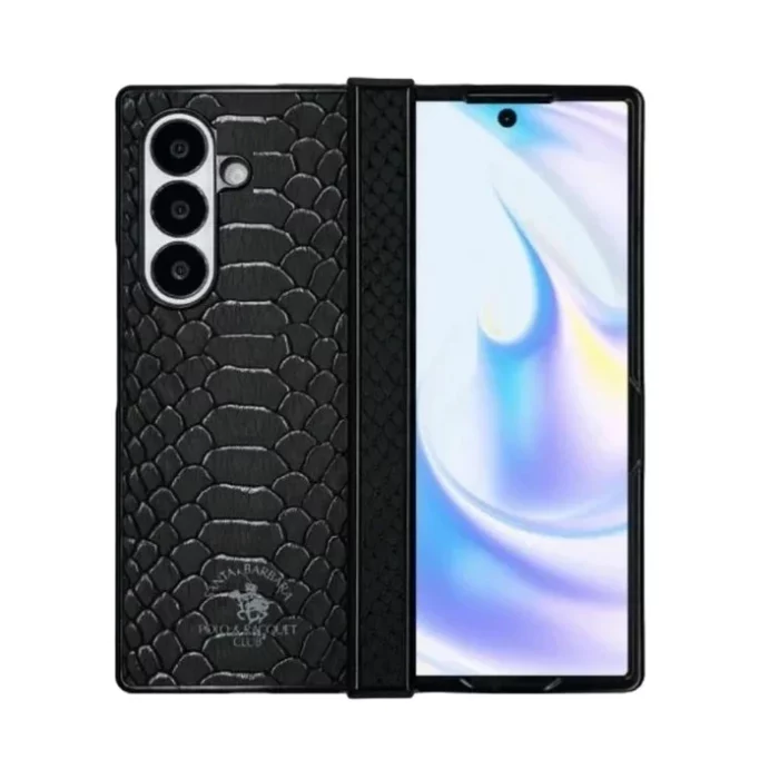 Santa Barbara Knight Series Leather Protective Shell with Hinge Protection Samsung Galaxy Z Fold 6 / 7  - Black