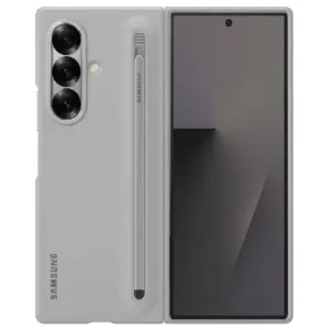 Samsung Galaxy Z Fold7 Skin Feel S Pen Case with Stylus - Light Gray