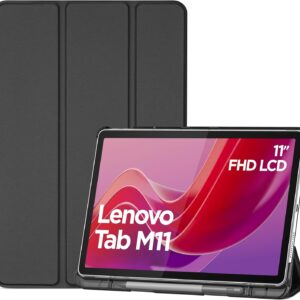 Smart TPU 2 Fold Auto Wake/Sleep Leather Case With Pencil Holder For Lenovo M11 10.95inch