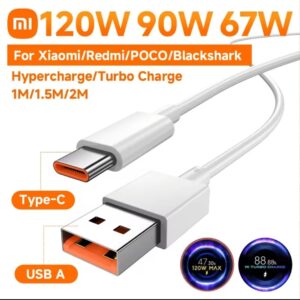 Xiaomi Original 120W 90W 67W 6A USB Type C Fast Turbo Charge Cable Xiaomi