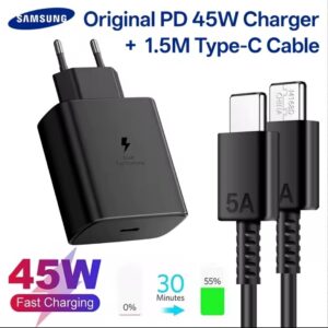 Original SAMSUNG Charger 45W Adapter PD Usb Type C Super Fast Charging 2.0