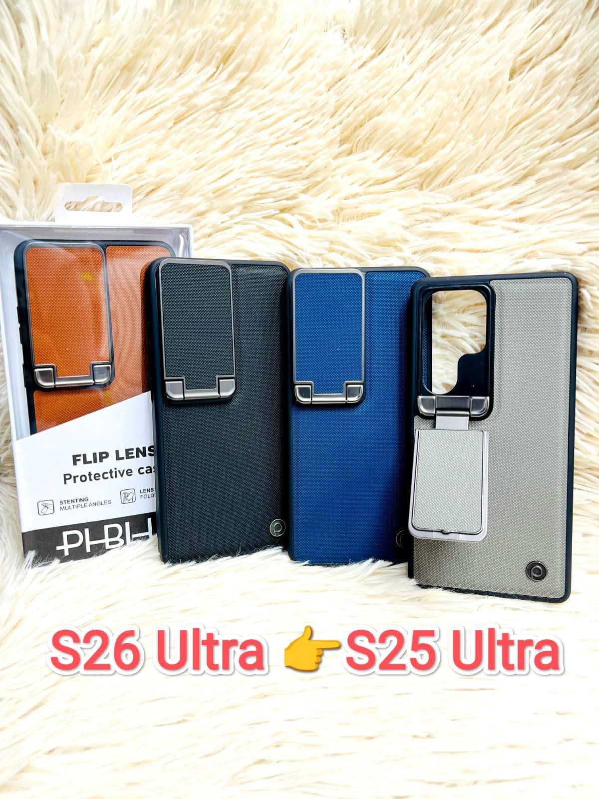 Piblue Flip Lens Protective Case for Samsung Galaxy S25 Ultra/S26 Ultra