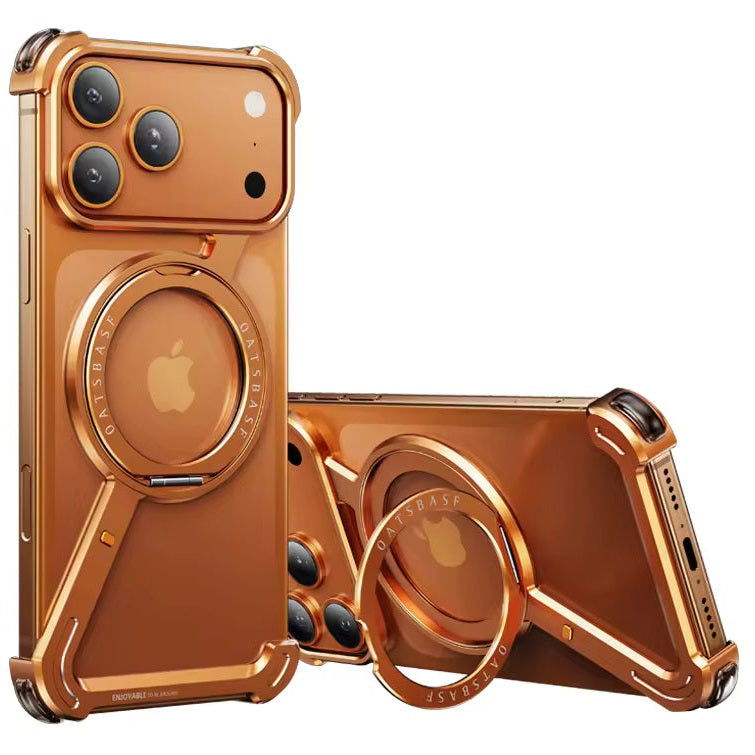 Z Shape Frameless Metal Bumper Case with 360° Rotatable Stand & Magsafe For iPhone 17Pro 17Pro Max - Image 6