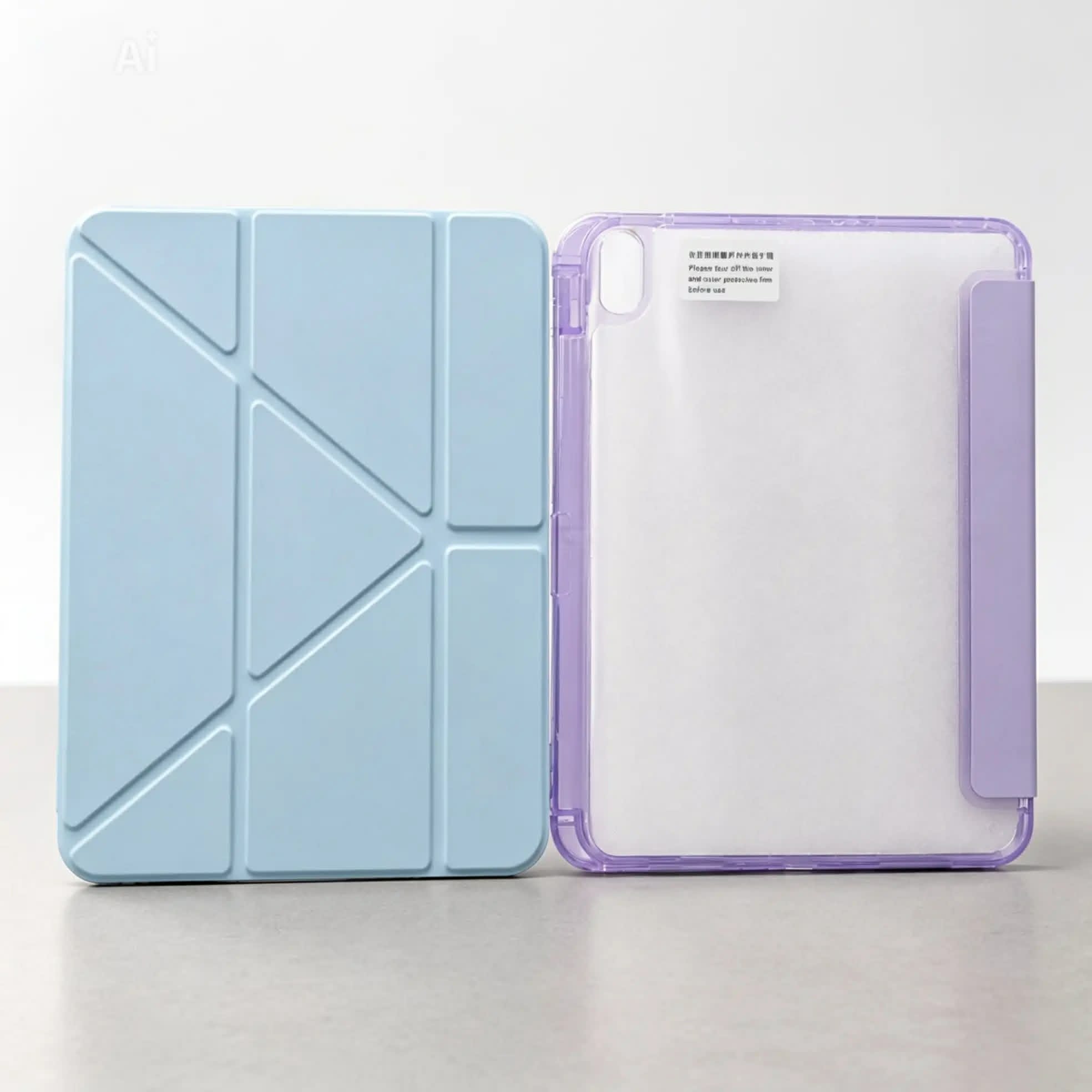 Clear crystal tablet cover with Y-shaped stand and pen holder For IPad - Image 2