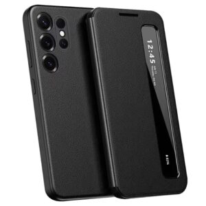 Smart View Wallet Flip Case For Samsung Galaxy S24 Ultra/S25 Ultra/S26 Ultra