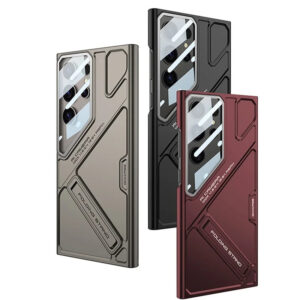 Luxury GKK Plating PC Camera Glass Protective Kickstand Case for Samsung Galaxy S22 Ultra,S32 Ultra,S24 Ultra,S25 Ultra,S26 Ultra